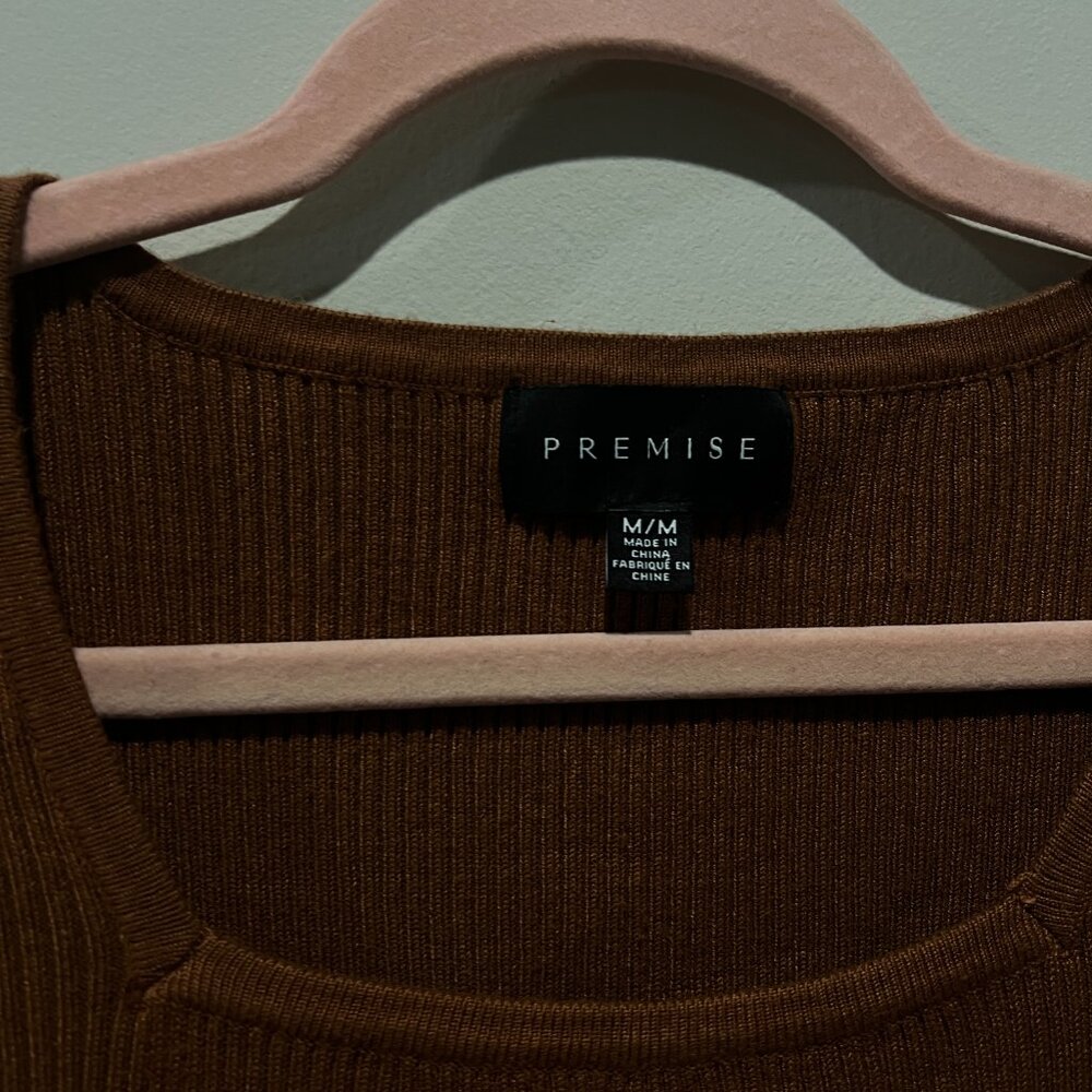 Premise Rust Ribbed Knit Tee (Size M) - Picture 2 of 6